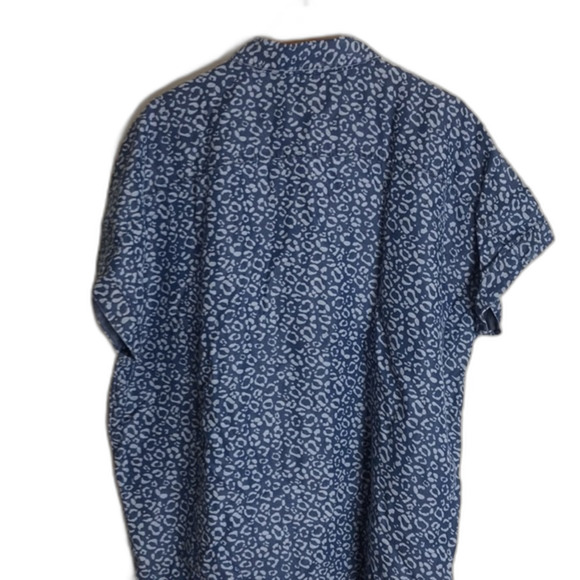 Soft surroundings ladies button up blue leopard print tunic top size XL - Picture 11 of 11